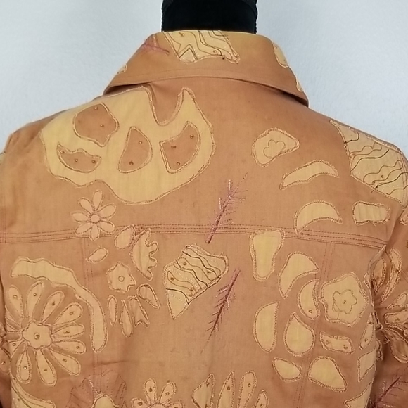 Parsley & Sage Brown/Tan Embroidered Jacket MD - Picture 7 of 16